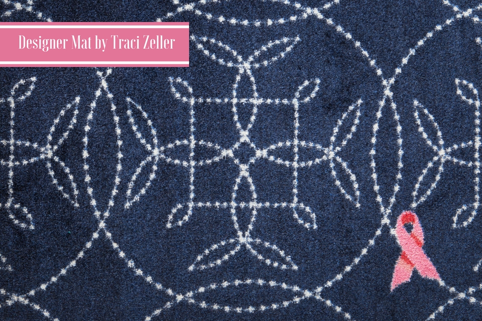 Pink Ribbon Welcome Mat Traci Zeller